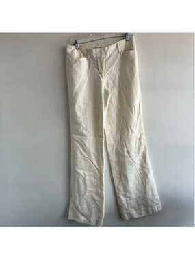Intuitions Beige Linen Trousers Size 6